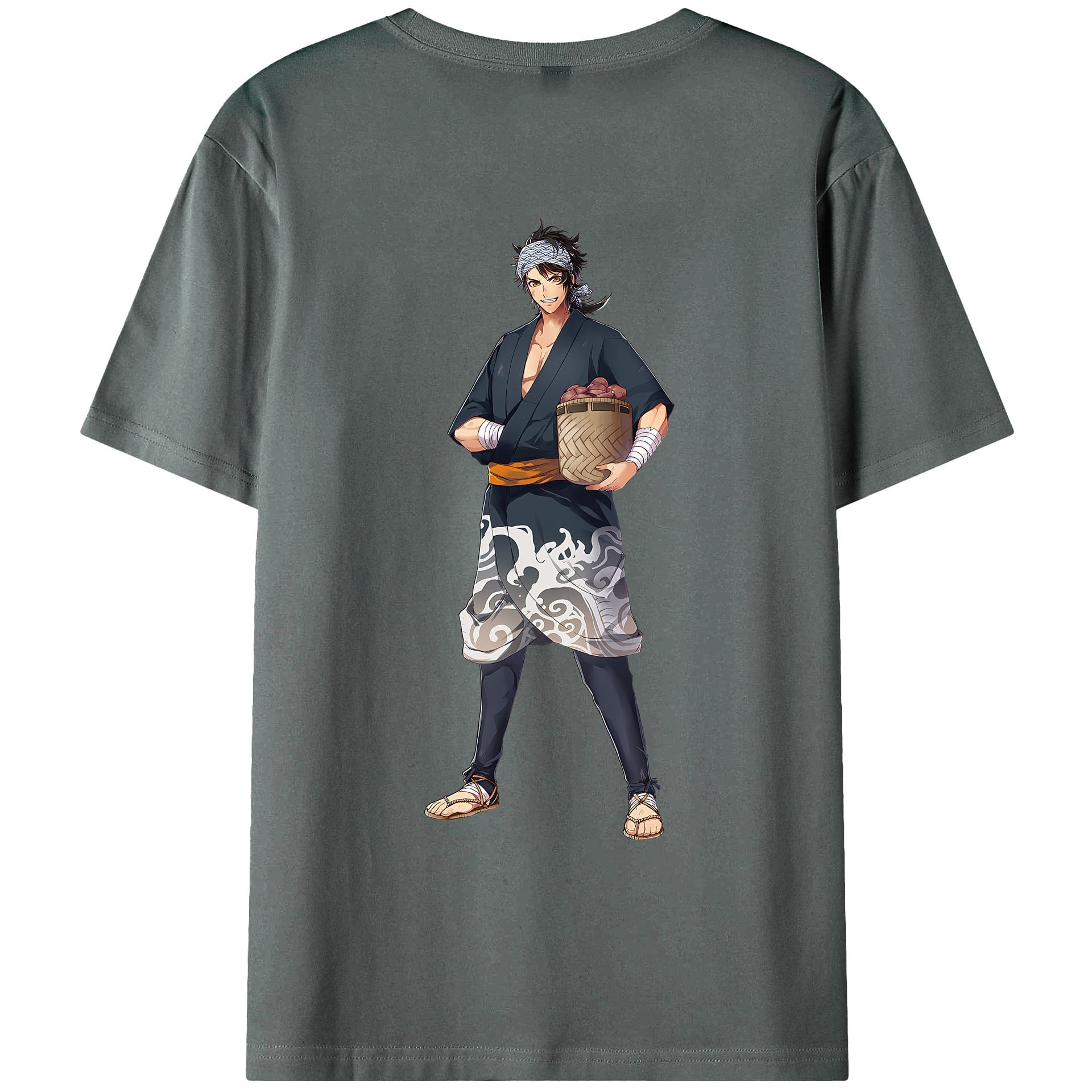 （画像用） 刀剣乱舞 Touken Ranbu 綿100％ メンズ半袖Tシャツ（バックプリント） 通気性